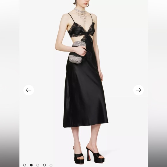 ALEXANDER WANG Lace-embellished cut-out silk midi dress NWT - Picture 3 of 11